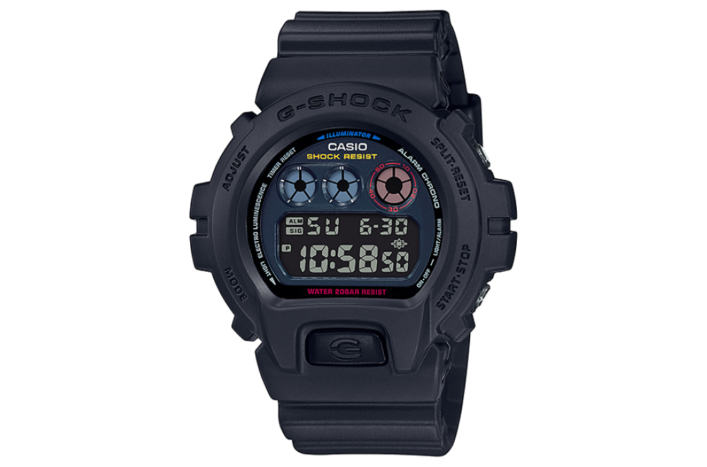 ساعة رقمية بسوار راتنج للرجال من كاسيو G Shock DW-6900BMC-1DR - أسود